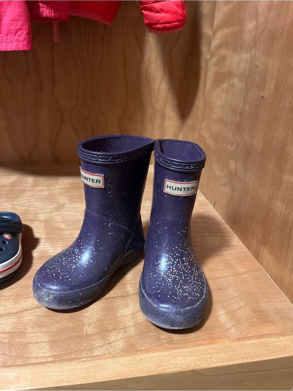 Hunter Toddler Purple Glitter Rain Boots